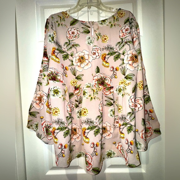 Floral Women's Top - Pink and Green - Picture 3 of 10